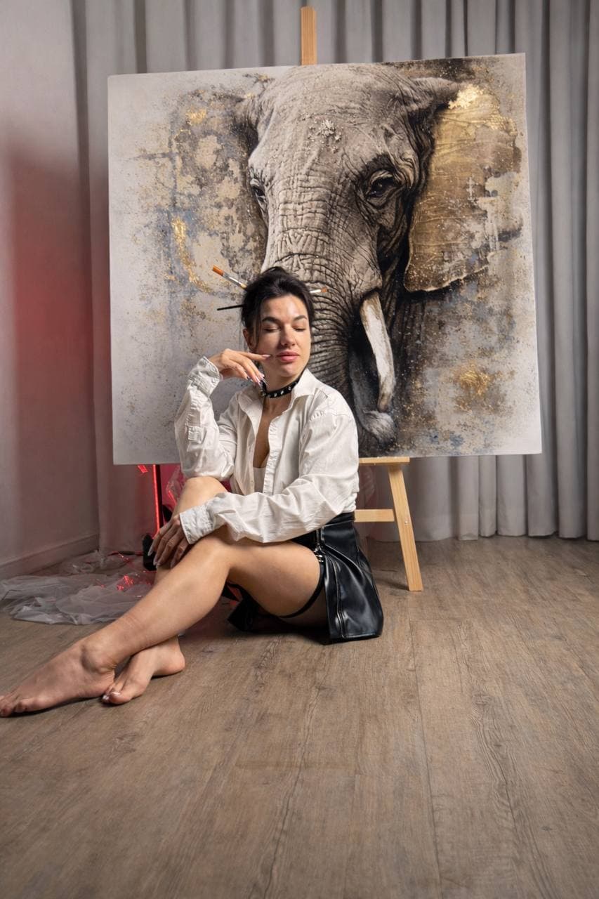 The artist in the studio